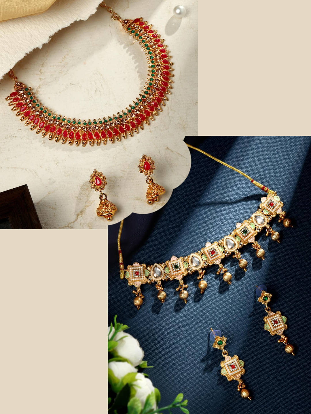 Asmitta Jewellery Multi Color Alloy Necklace Set ( Pack of 2 ) Asmitta Jewellery Multi Color Alloy Necklace Set ( Pack of 2 )