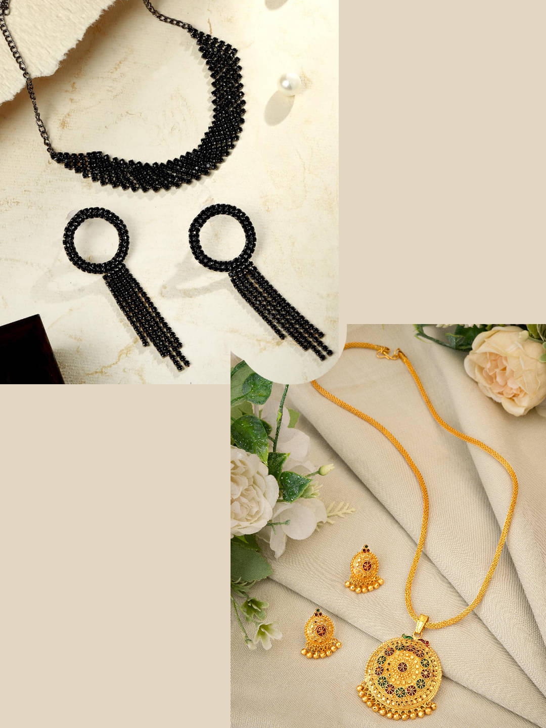    			Asmitta Jewellery Multi Color Alloy Necklace Set ( Pack of 2 )