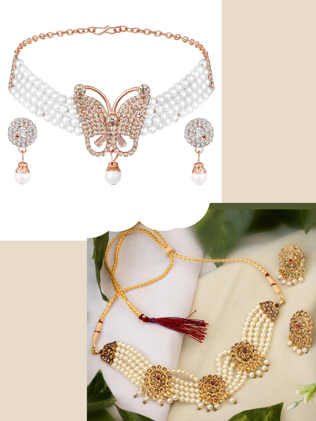 Asmitta Jewellery Multi Color Alloy Necklace Set ( Pack of 2 ) Asmitta Jewellery Multi Color Alloy Necklace Set ( Pack of 2 )