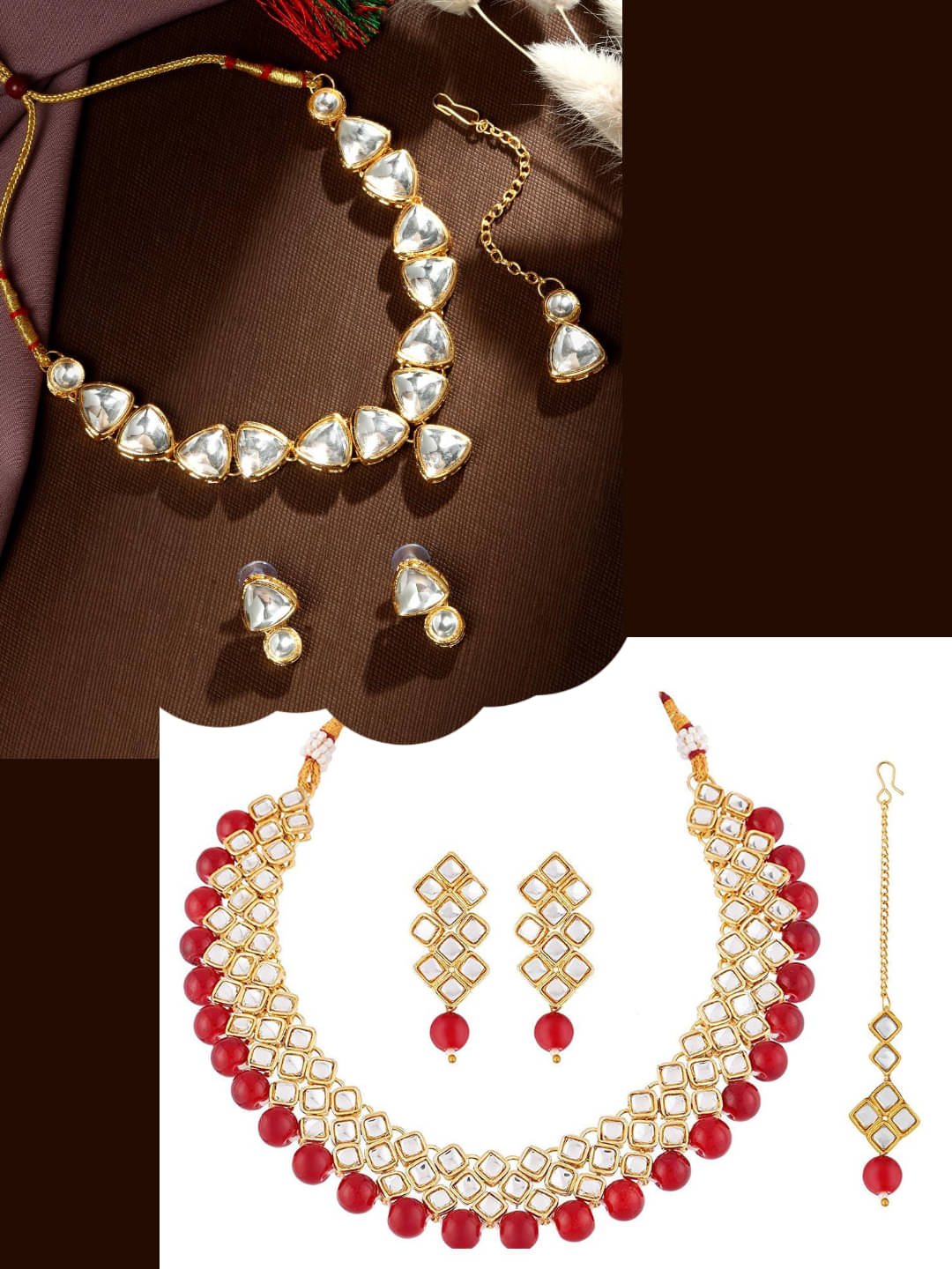     			Asmitta Jewellery Multi Color Alloy Necklace Set ( Pack of 2 )
