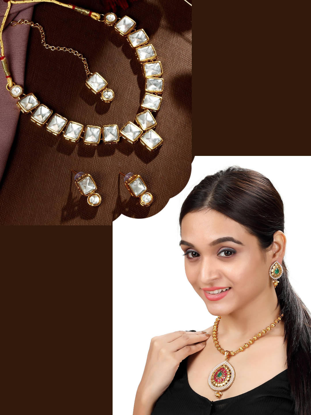     			Asmitta Jewellery Multi Color Alloy Necklace Set ( Pack of 2 )