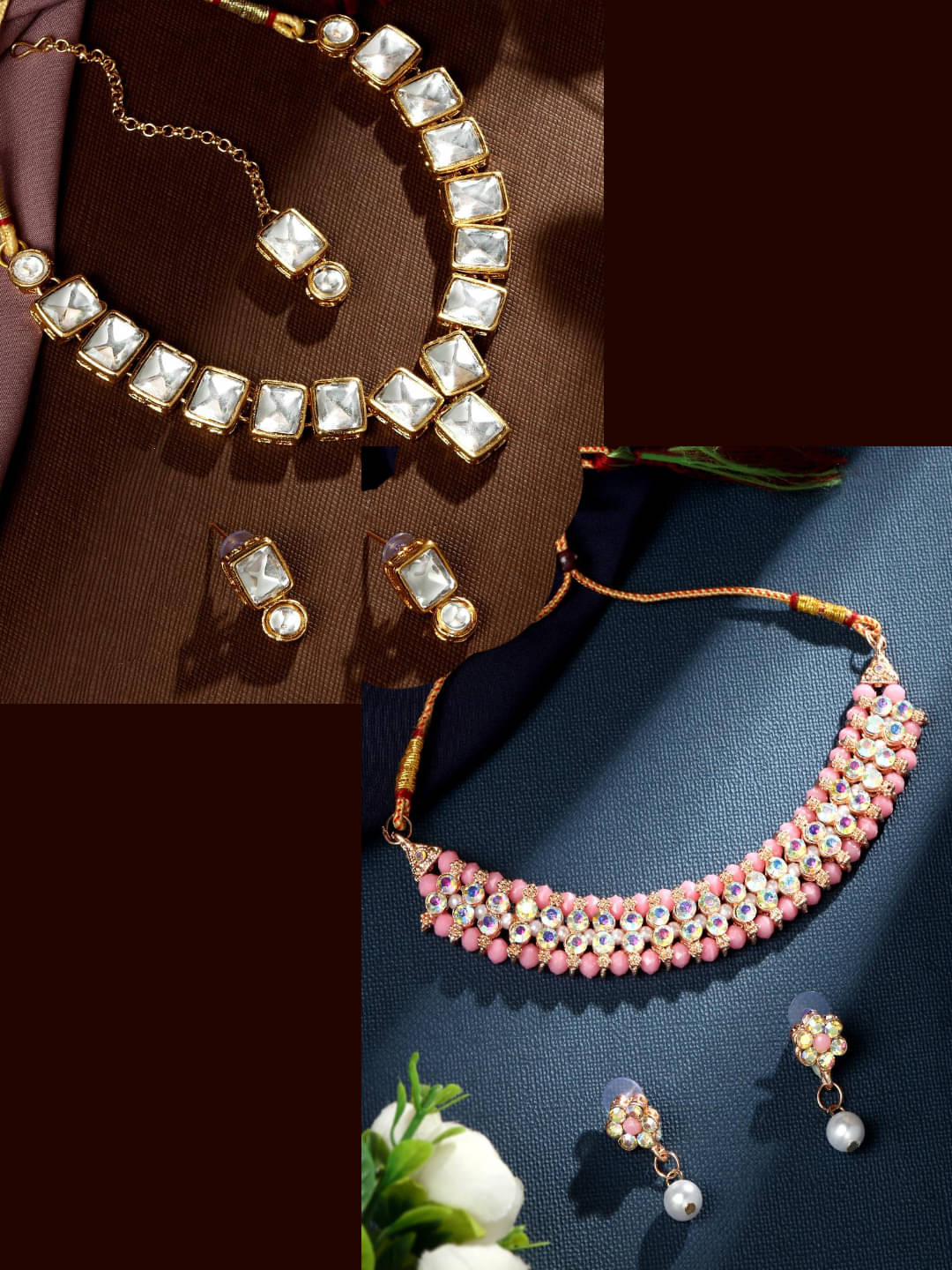     			Asmitta Jewellery Multi Color Alloy Necklace Set ( Pack of 2 )