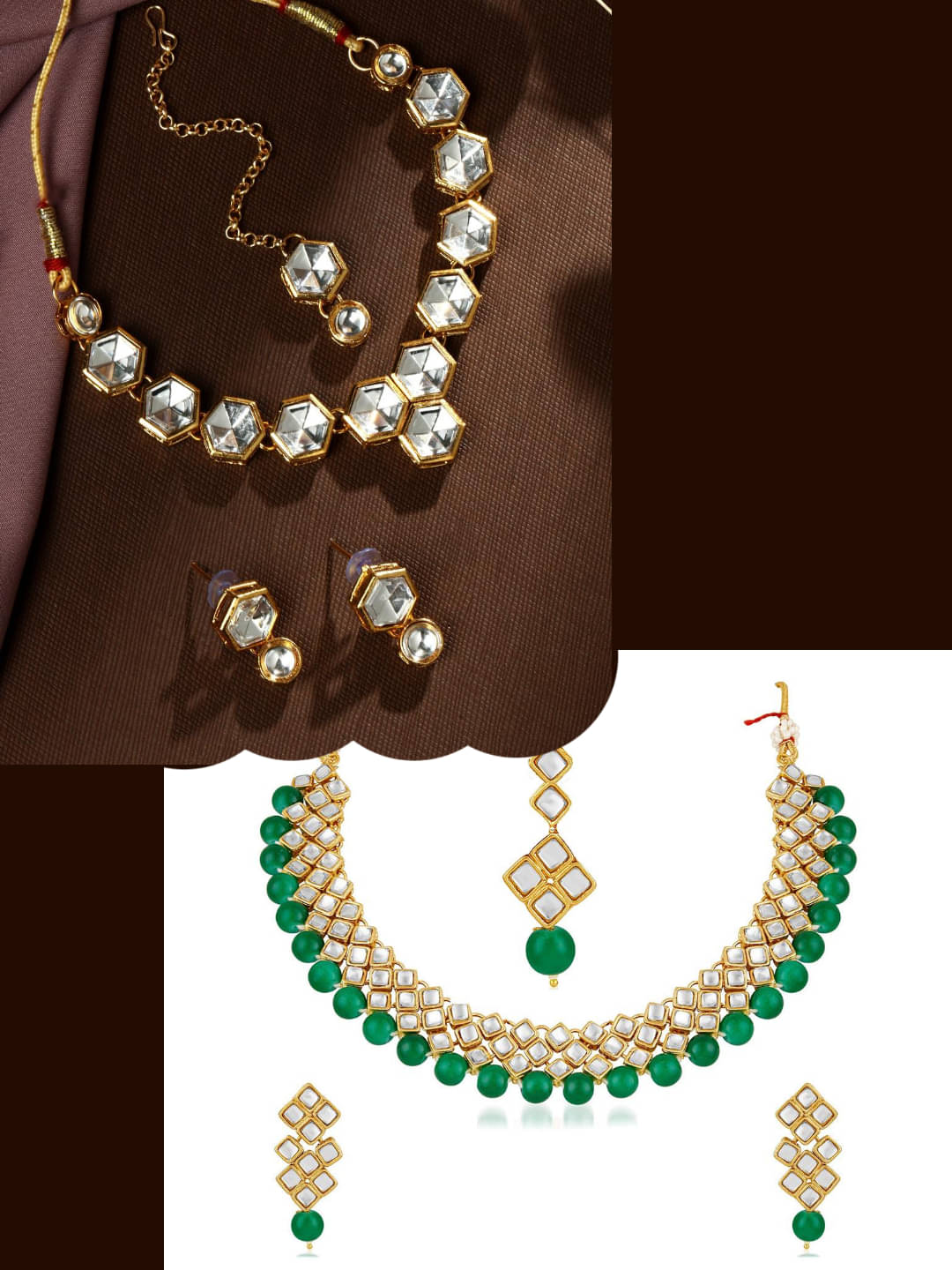     			Asmitta Jewellery Multi Color Alloy Necklace Set ( Pack of 2 )