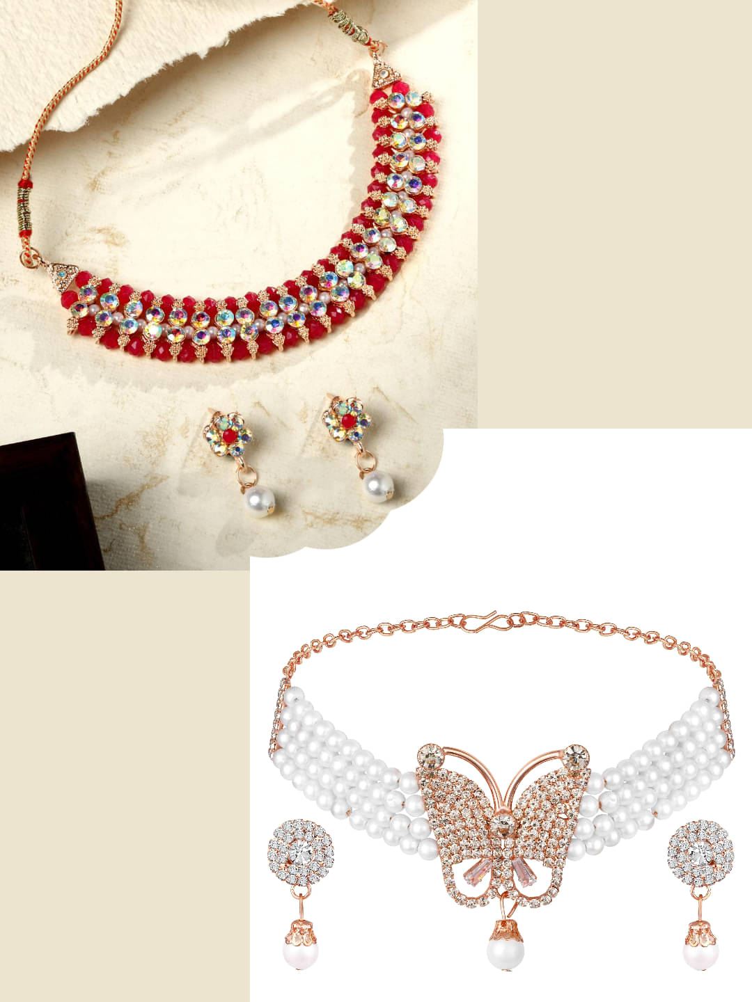     			Asmitta Jewellery Multi Color Alloy Necklace Set ( Pack of 2 )