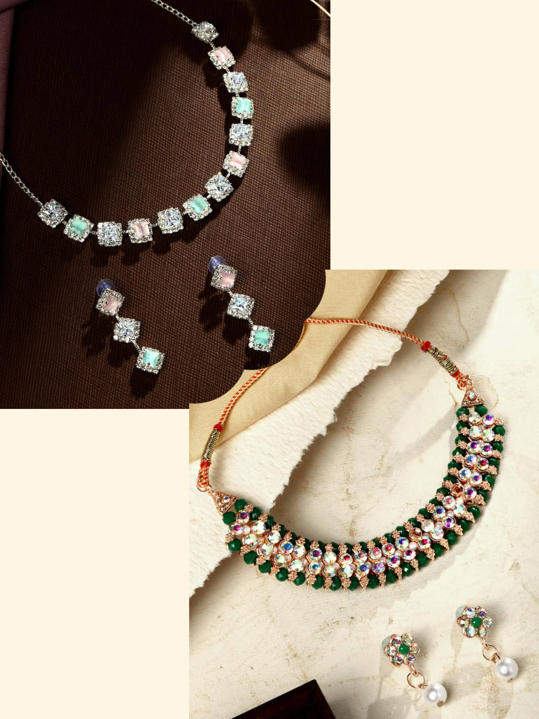 Asmitta Jewellery Multi Color Alloy Necklace Set ( Pack of 2 ) Asmitta Jewellery Multi Color Alloy Necklace Set ( Pack of 2 )