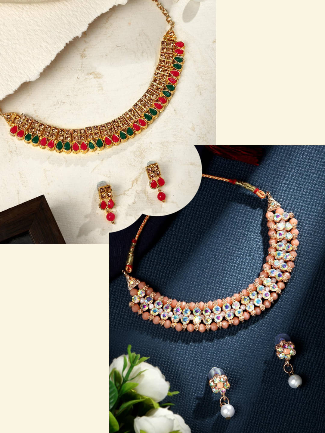 Asmitta Jewellery Multi Color Alloy Necklace Set ( Pack of 2 ) Asmitta Jewellery Multi Color Alloy Necklace Set ( Pack of 2 )