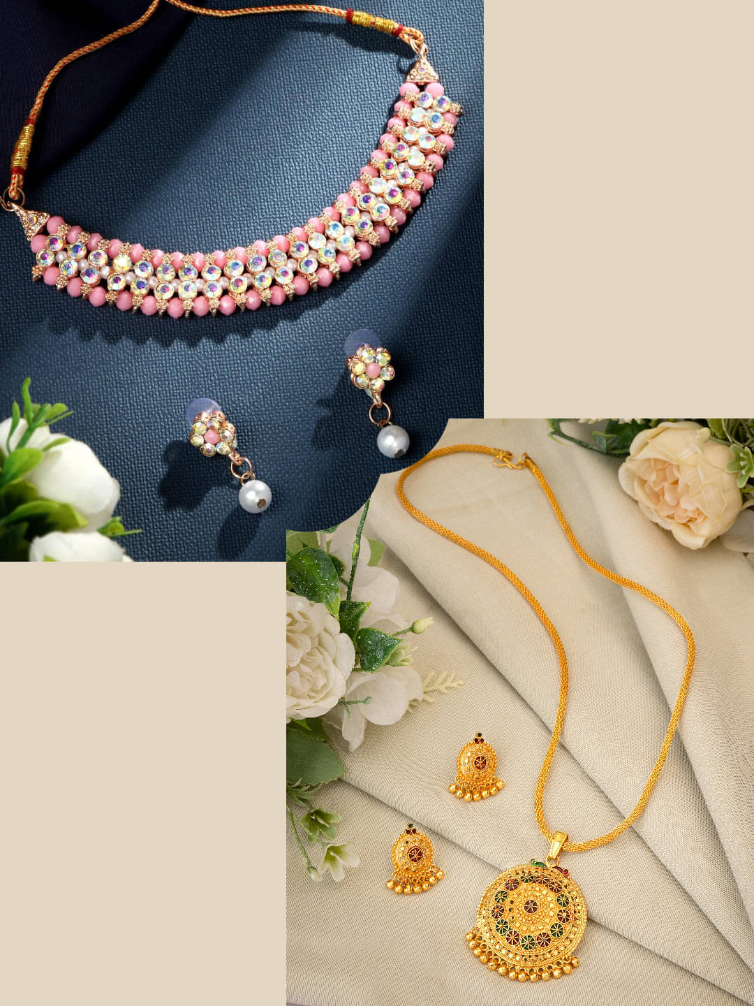 Asmitta Jewellery Multi Color Alloy Necklace Set ( Pack of 2 ) Asmitta Jewellery Multi Color Alloy Necklace Set ( Pack of 2 )