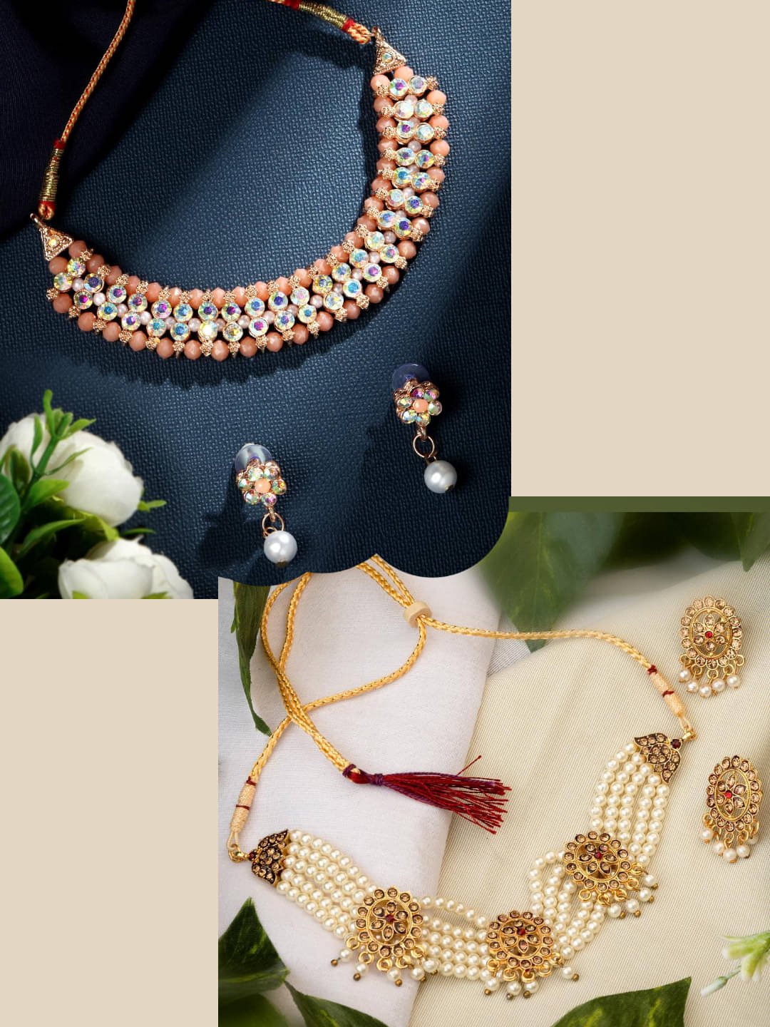 Asmitta Jewellery Multi Color Alloy Necklace Set ( Pack of 2 ) Asmitta Jewellery Multi Color Alloy Necklace Set ( Pack of 2 )