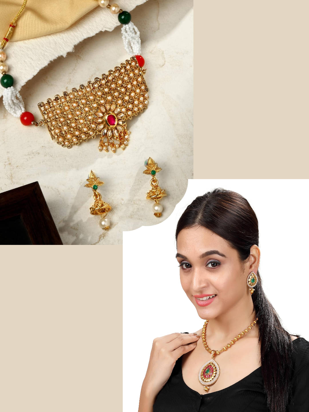 Asmitta Jewellery Multi Color Alloy Necklace Set ( Pack of 2 ) Asmitta Jewellery Multi Color Alloy Necklace Set ( Pack of 2 )