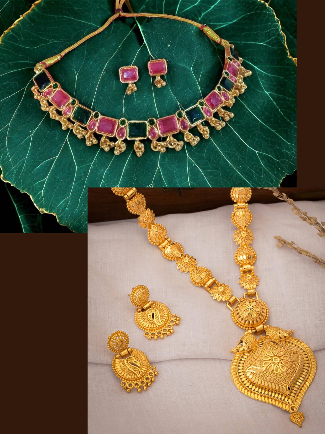     			Asmitta Jewellery Multi Color Alloy Necklace Set ( Pack of 2 )