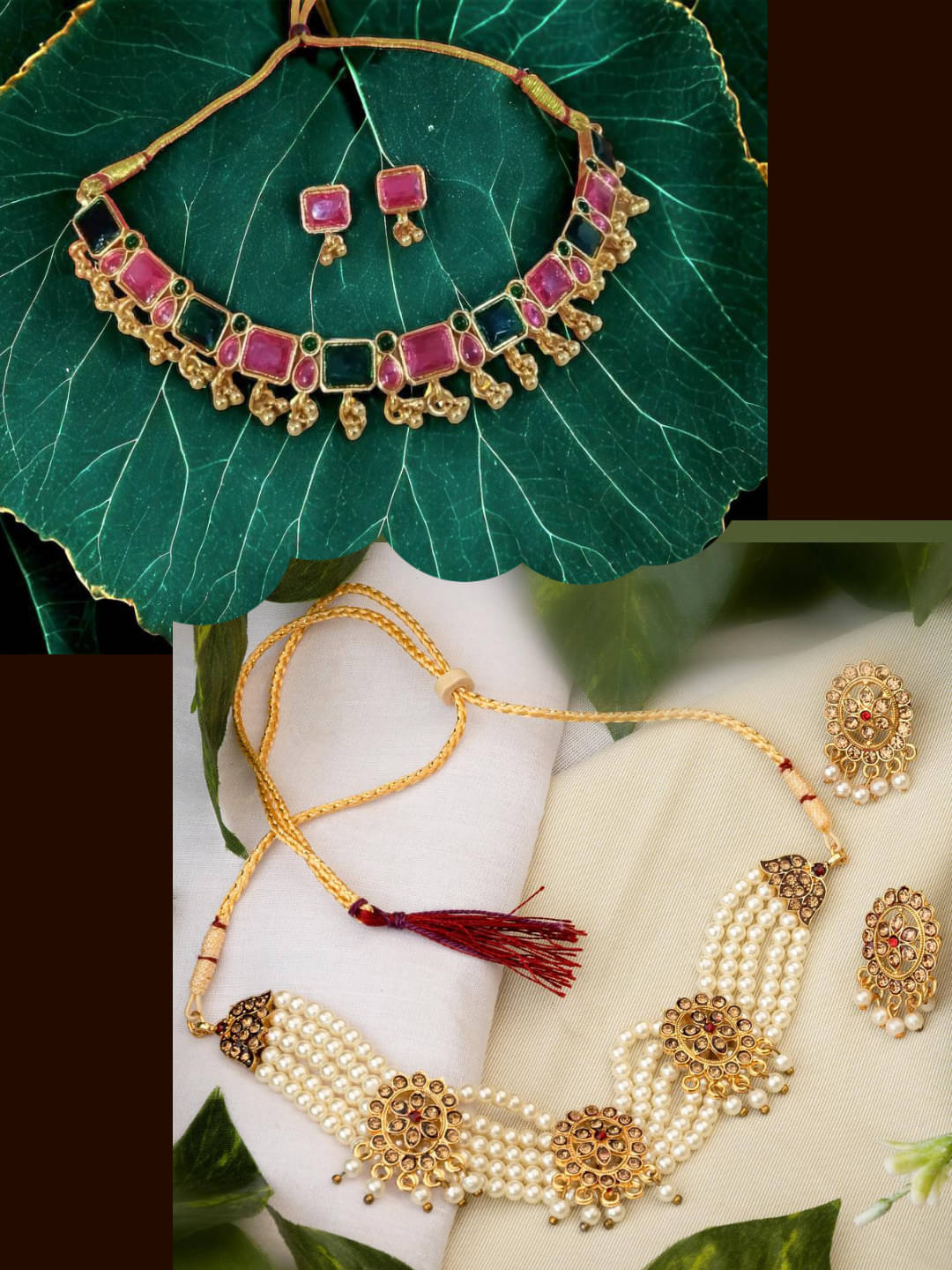 Asmitta Jewellery Multi Color Alloy Necklace Set ( Pack of 2 ) Asmitta Jewellery Multi Color Alloy Necklace Set ( Pack of 2 )
