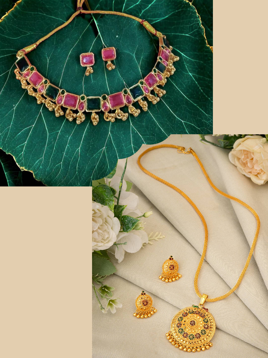 Asmitta Jewellery Multi Color Alloy Necklace Set ( Pack of 2 ) Asmitta Jewellery Multi Color Alloy Necklace Set ( Pack of 2 )