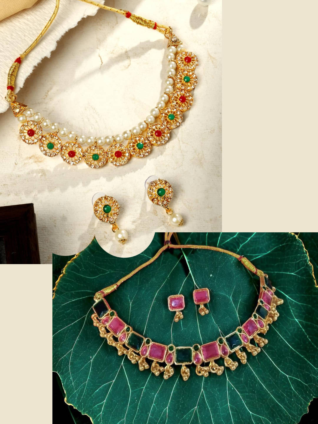 Asmitta Jewellery Multi Color Alloy Necklace Set ( Pack of 2 ) Asmitta Jewellery Multi Color Alloy Necklace Set ( Pack of 2 )