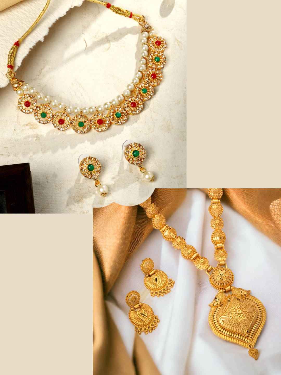     			Asmitta Jewellery Multi Color Alloy Necklace Set ( Pack of 2 )