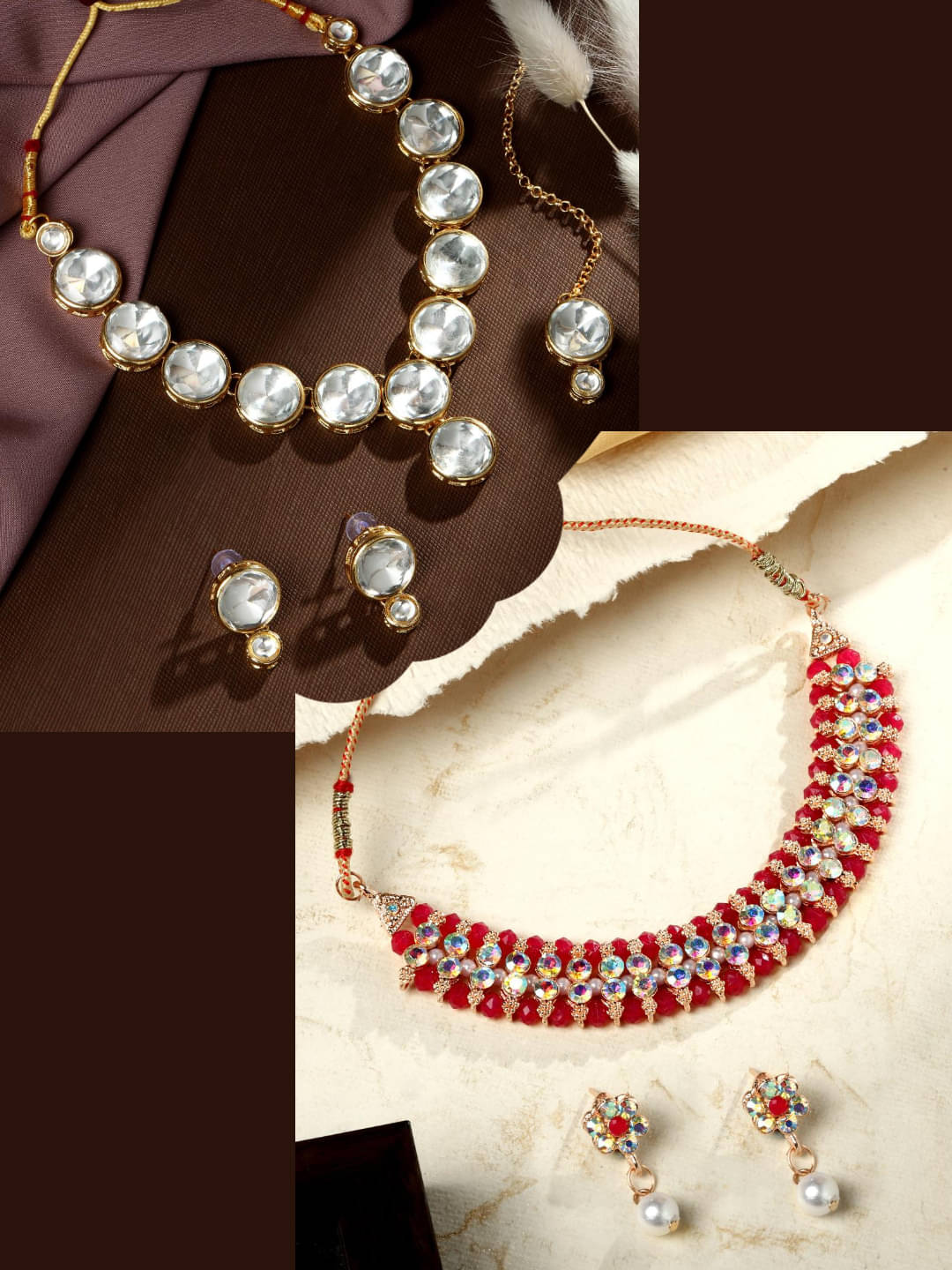 Asmitta Jewellery Multi Color Alloy Necklace Set ( Pack of 2 ) Asmitta Jewellery Multi Color Alloy Necklace Set ( Pack of 2 )