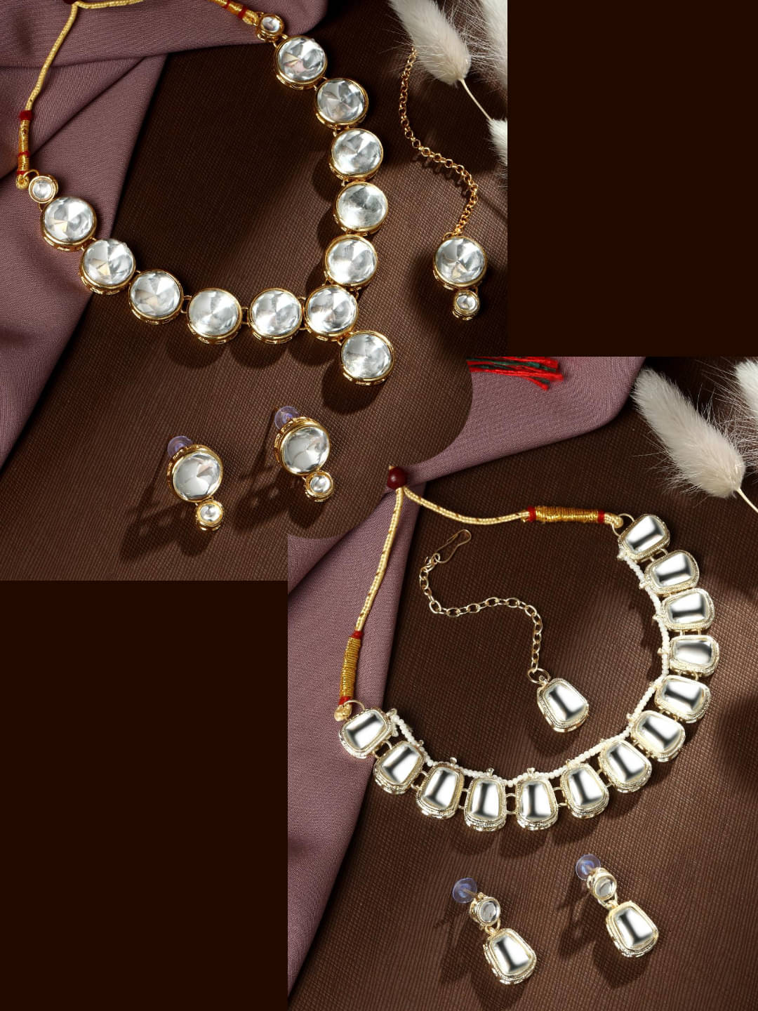     			Asmitta Jewellery Multi Color Alloy Necklace Set ( Pack of 2 )