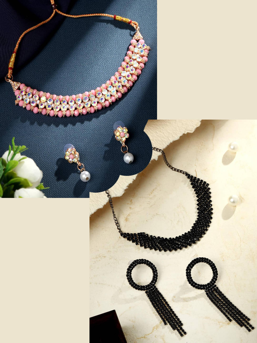 Asmitta Jewellery Multi Color Alloy Necklace Set ( Pack of 2 ) Asmitta Jewellery Multi Color Alloy Necklace Set ( Pack of 2 )