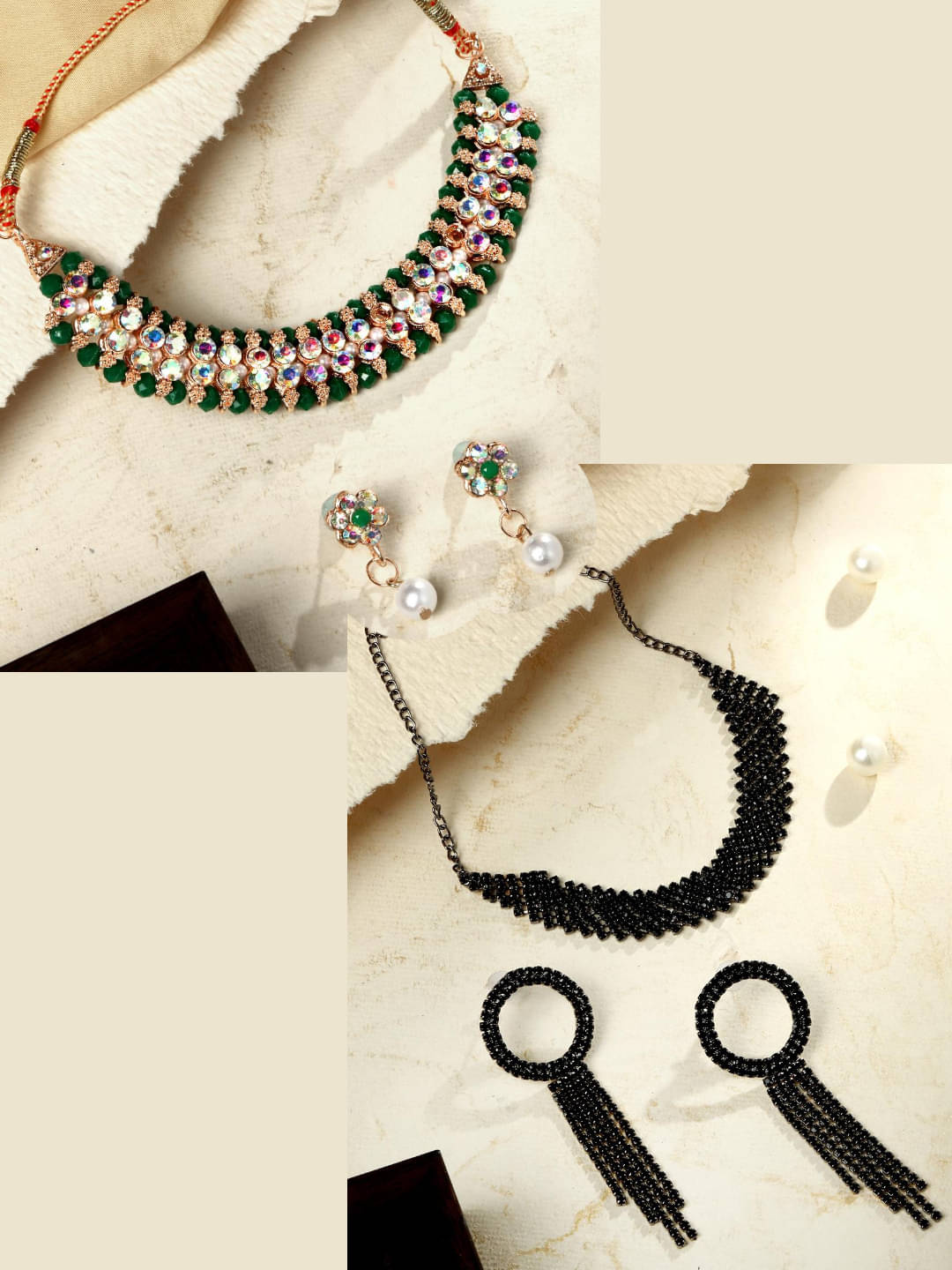 Asmitta Jewellery Multi Color Alloy Necklace Set ( Pack of 2 ) Asmitta Jewellery Multi Color Alloy Necklace Set ( Pack of 2 )