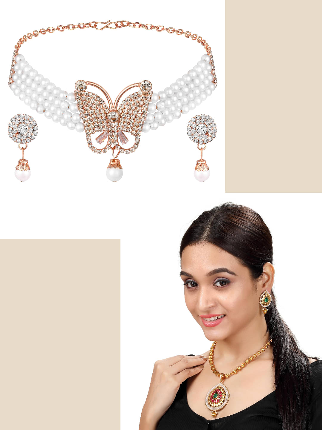 Asmitta Jewellery Multi Color Alloy Necklace Set ( Pack of 2 ) Asmitta Jewellery Multi Color Alloy Necklace Set ( Pack of 2 )