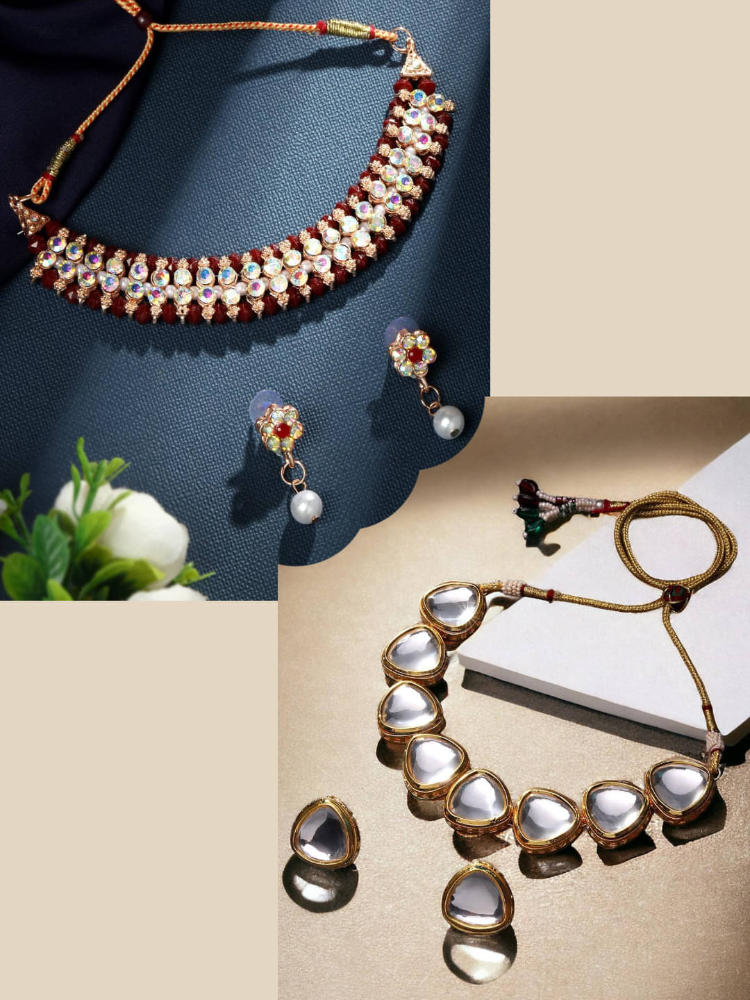 Asmitta Jewellery Multi Color Alloy Necklace Set ( Pack of 2 ) Asmitta Jewellery Multi Color Alloy Necklace Set ( Pack of 2 )