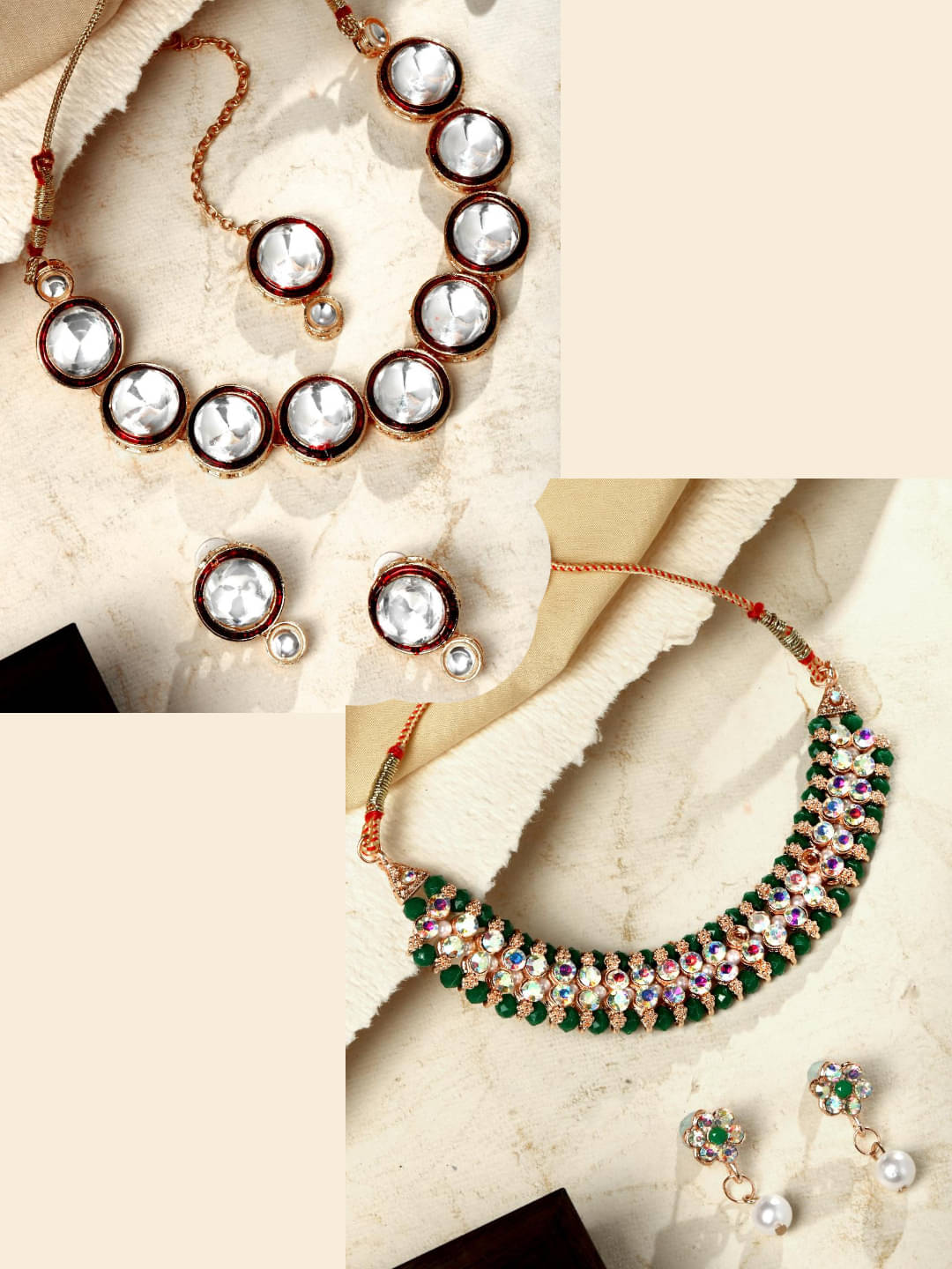     			Asmitta Jewellery Multi Color Alloy Necklace Set ( Pack of 2 )