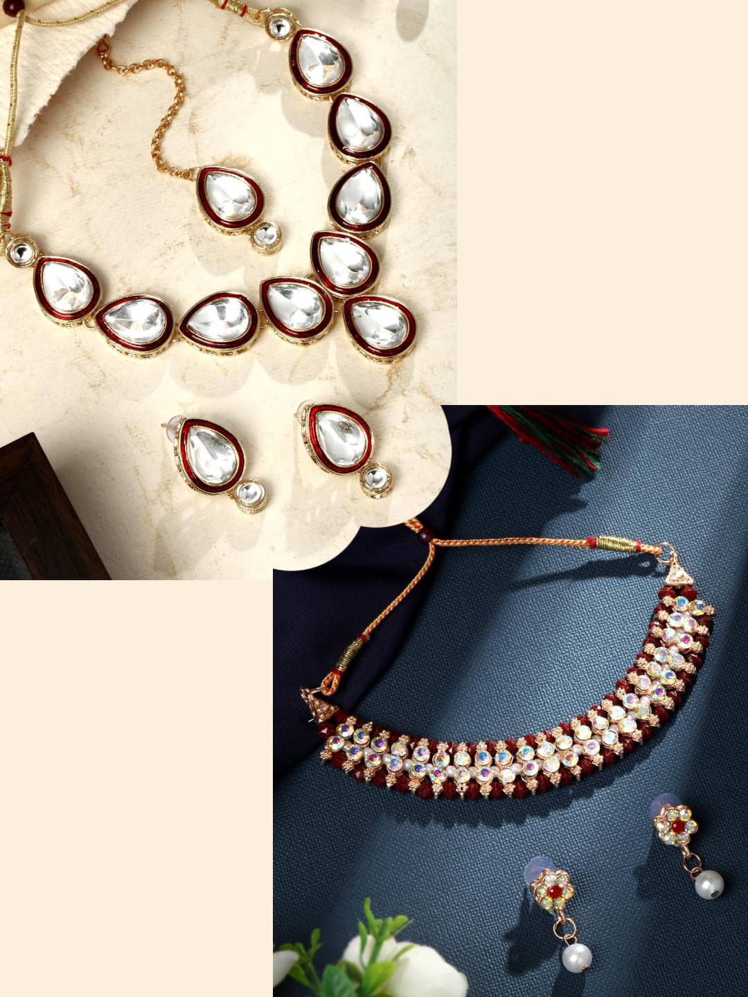    			Asmitta Jewellery Multi Color Alloy Necklace Set ( Pack of 2 )