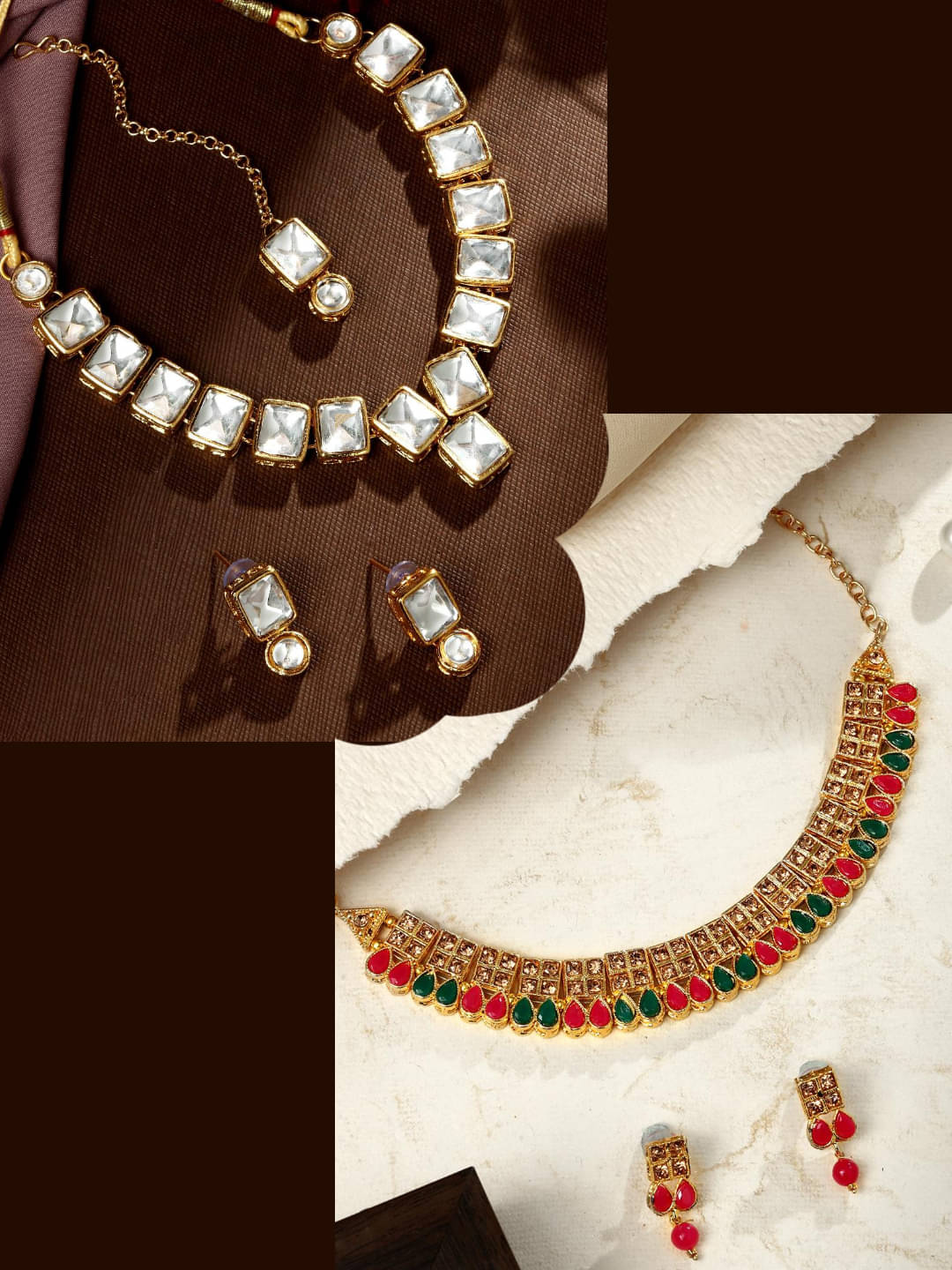 Asmitta Jewellery Multi Color Alloy Necklace Set ( Pack of 2 ) Asmitta Jewellery Multi Color Alloy Necklace Set ( Pack of 2 )