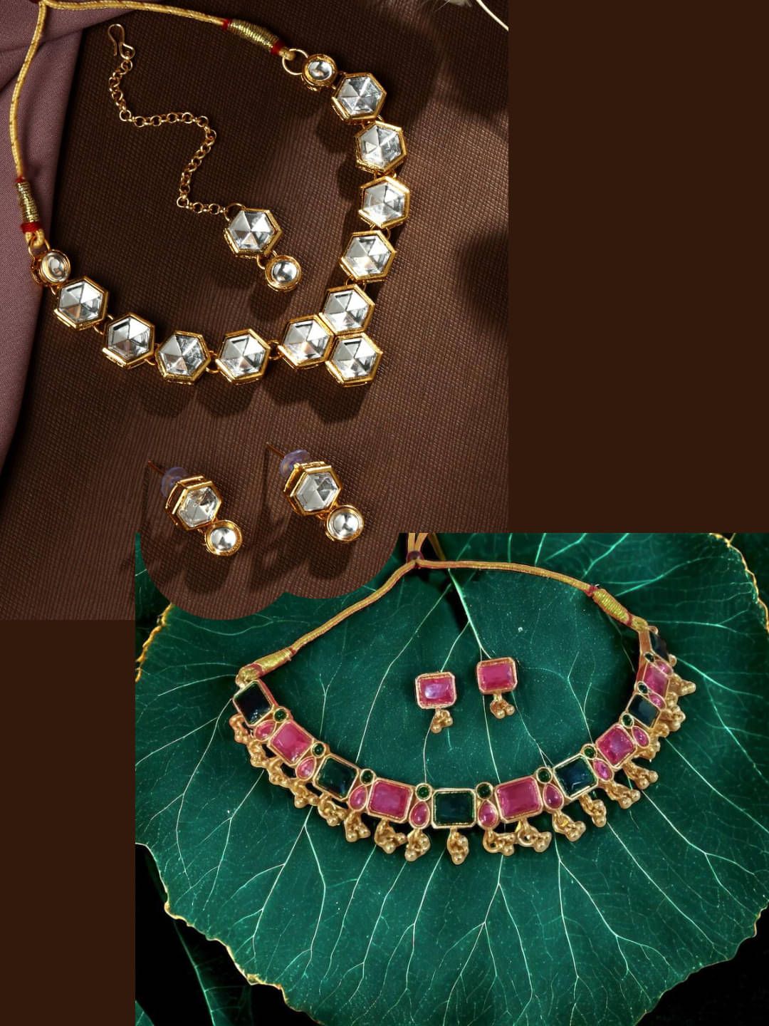     			Asmitta Jewellery Multi Color Alloy Necklace Set ( Pack of 2 )