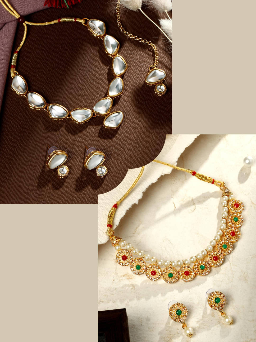     			Asmitta Jewellery Multi Color Alloy Necklace Set ( Pack of 2 )