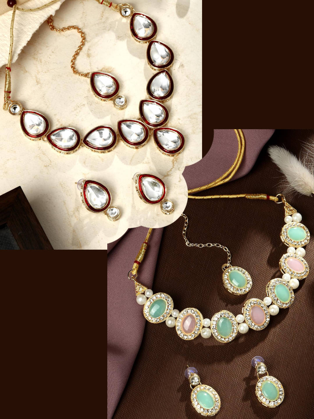     			Asmitta Jewellery Multi Color Alloy Necklace Set ( Pack of 2 )