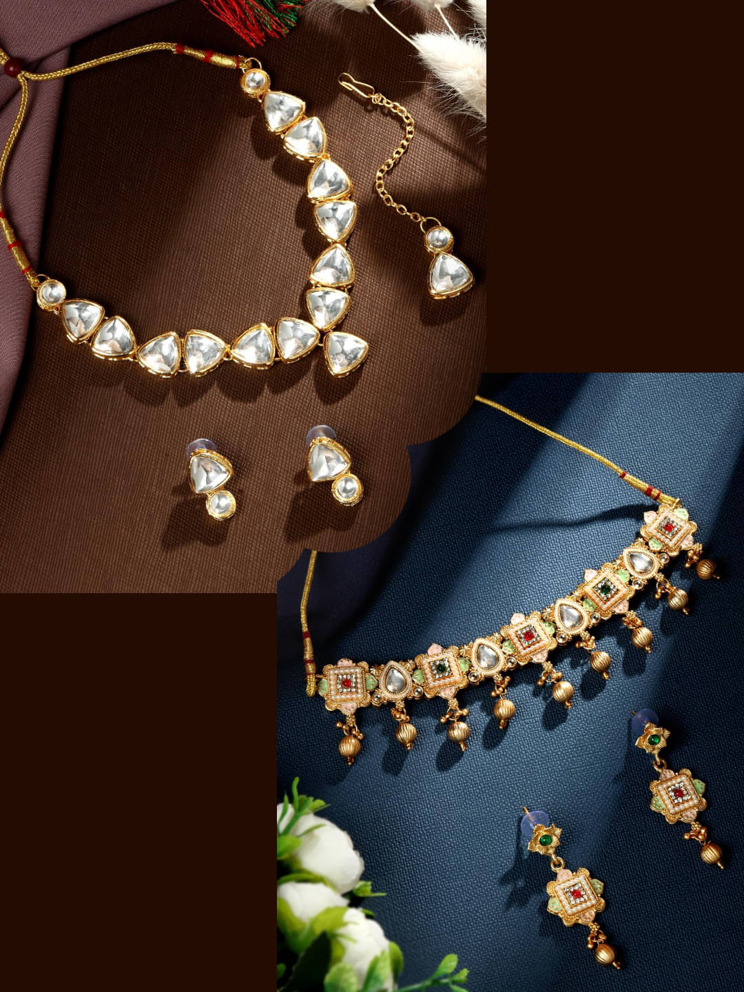 Asmitta Jewellery Multi Color Alloy Necklace Set ( Pack of 2 ) Asmitta Jewellery Multi Color Alloy Necklace Set ( Pack of 2 )