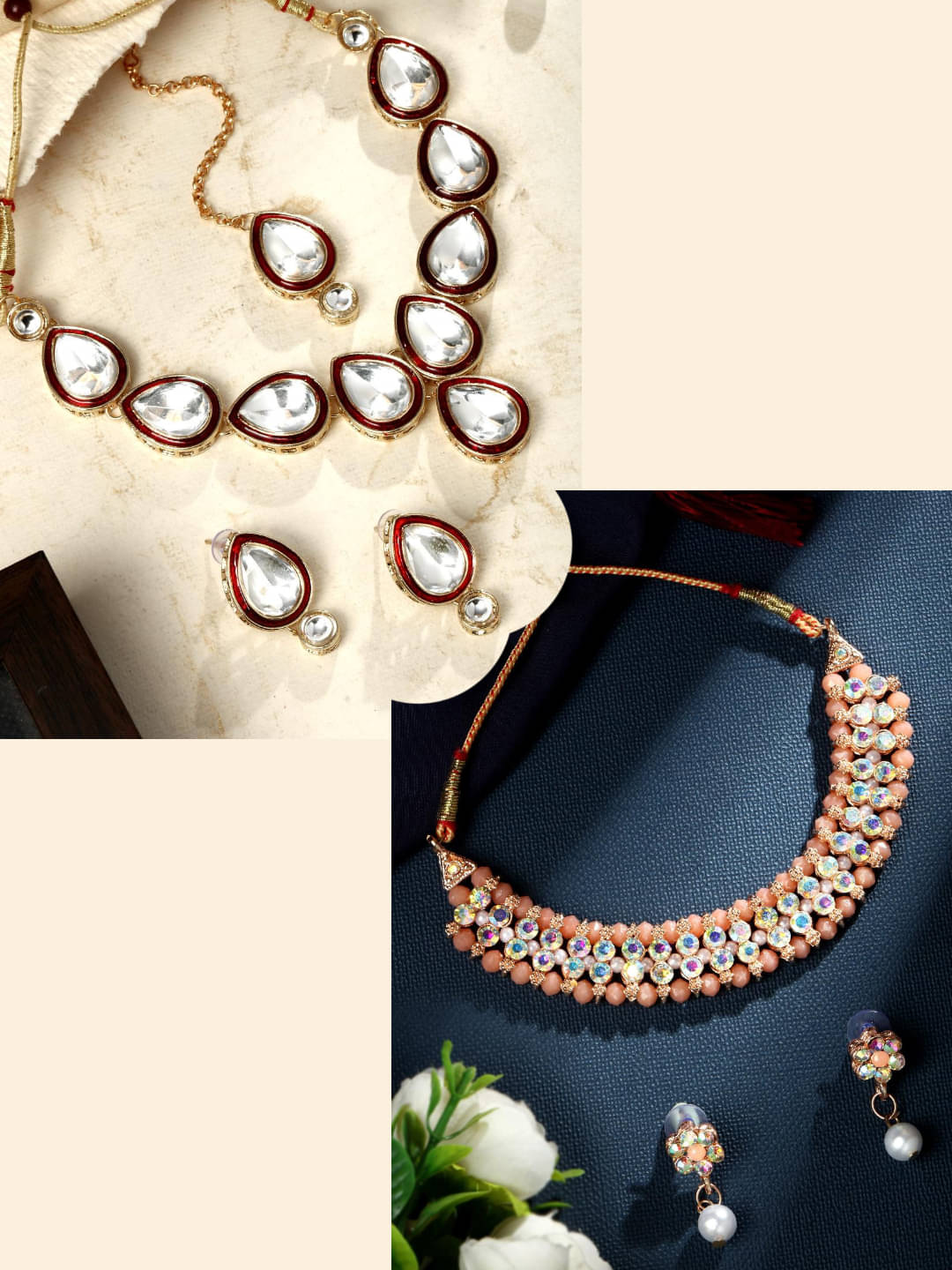     			Asmitta Jewellery Multi Color Alloy Necklace Set ( Pack of 2 )