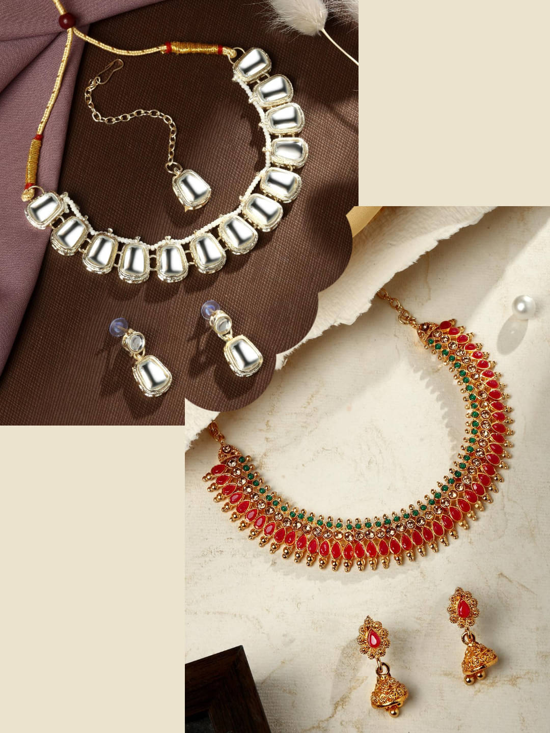 Asmitta Jewellery Multi Color Alloy Necklace Set ( Pack of 2 ) Asmitta Jewellery Multi Color Alloy Necklace Set ( Pack of 2 )