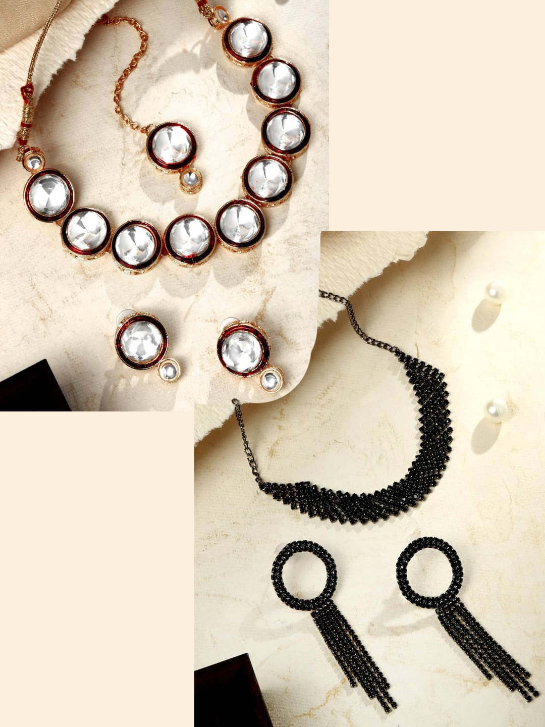     			Asmitta Jewellery Multi Color Alloy Necklace Set ( Pack of 2 )