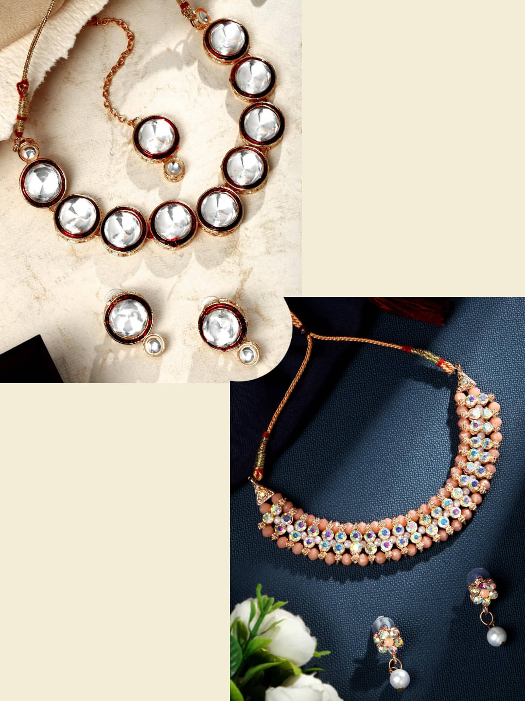     			Asmitta Jewellery Multi Color Alloy Necklace Set ( Pack of 2 )
