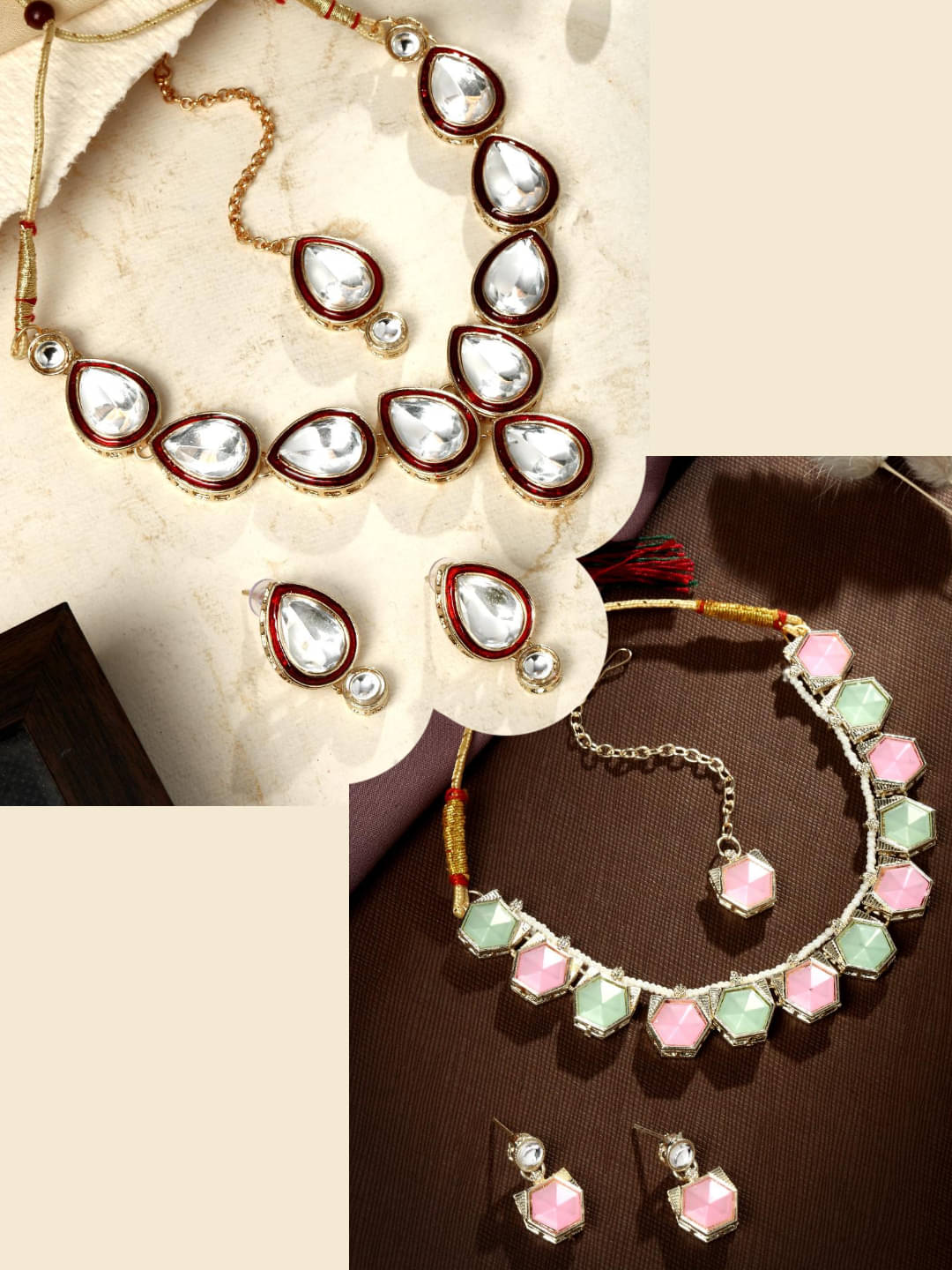 Asmitta Jewellery Multi Color Alloy Necklace Set ( Pack of 2 ) Asmitta Jewellery Multi Color Alloy Necklace Set ( Pack of 2 )