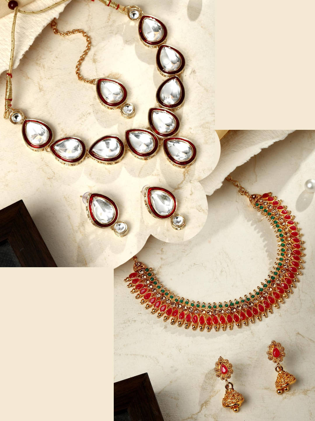     			Asmitta Jewellery Multi Color Alloy Necklace Set ( Pack of 2 )