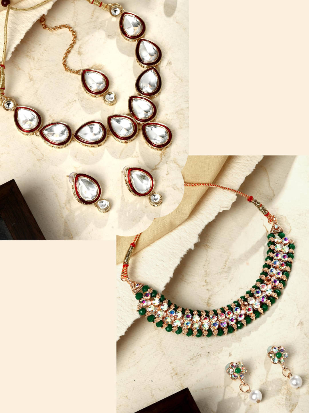     			Asmitta Jewellery Multi Color Alloy Necklace Set ( Pack of 2 )