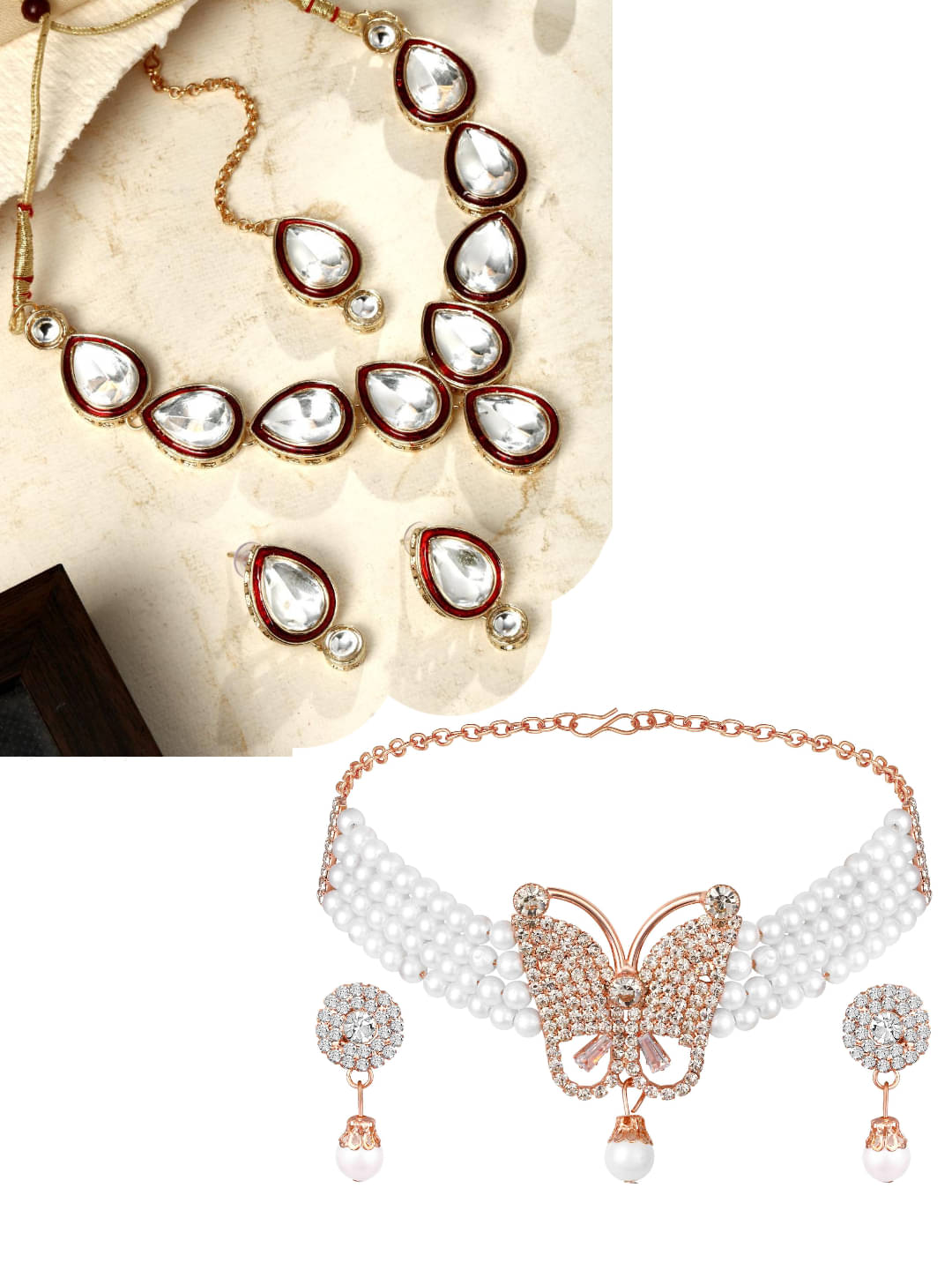     			Asmitta Jewellery Multi Color Alloy Necklace Set ( Pack of 2 )