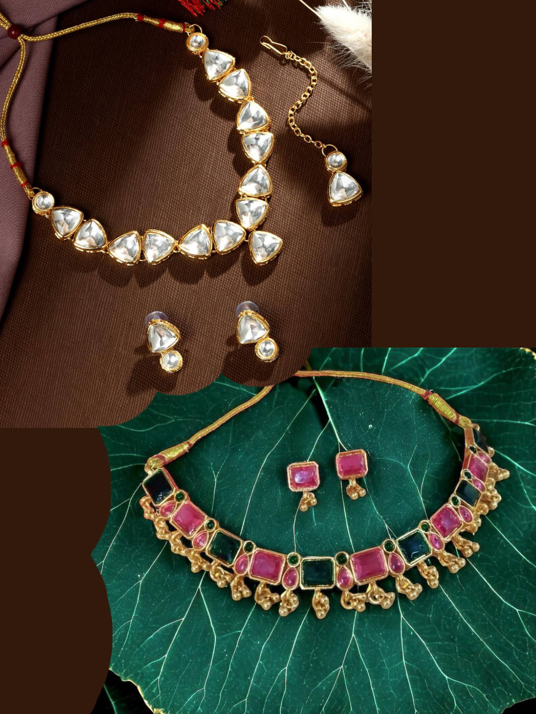 Asmitta Jewellery Multi Color Alloy Necklace Set ( Pack of 2 ) Asmitta Jewellery Multi Color Alloy Necklace Set ( Pack of 2 )