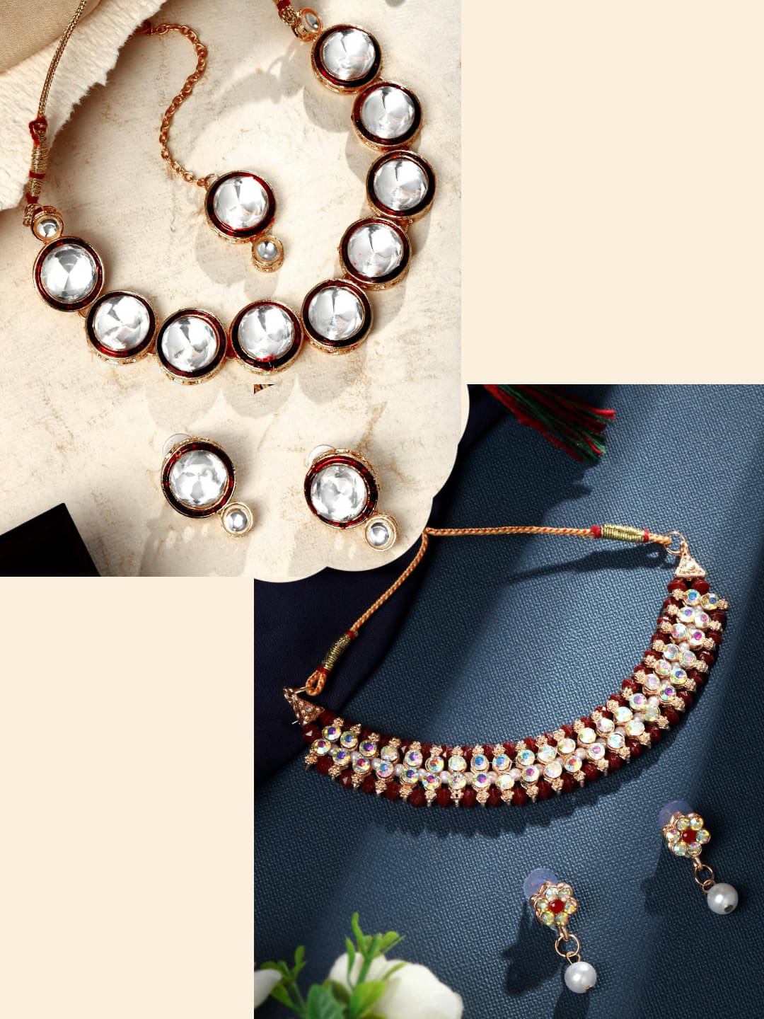 Asmitta Jewellery Multi Color Alloy Necklace Set ( Pack of 2 ) Asmitta Jewellery Multi Color Alloy Necklace Set ( Pack of 2 )