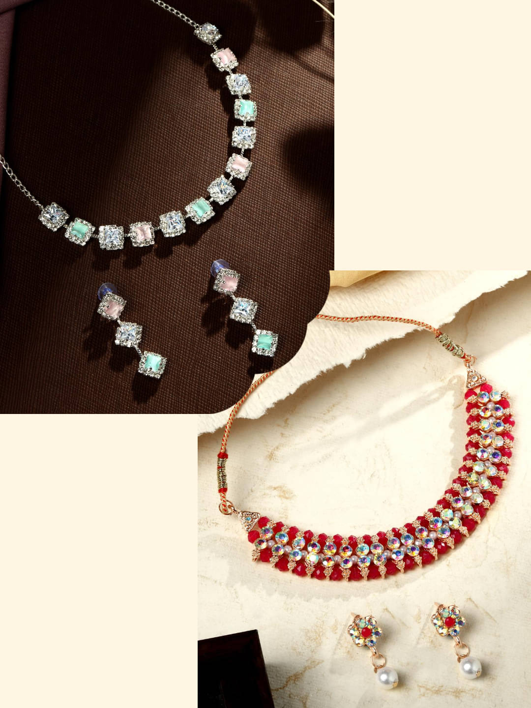 Asmitta Jewellery Multi Color Alloy Necklace Set ( Pack of 2 ) Asmitta Jewellery Multi Color Alloy Necklace Set ( Pack of 2 )