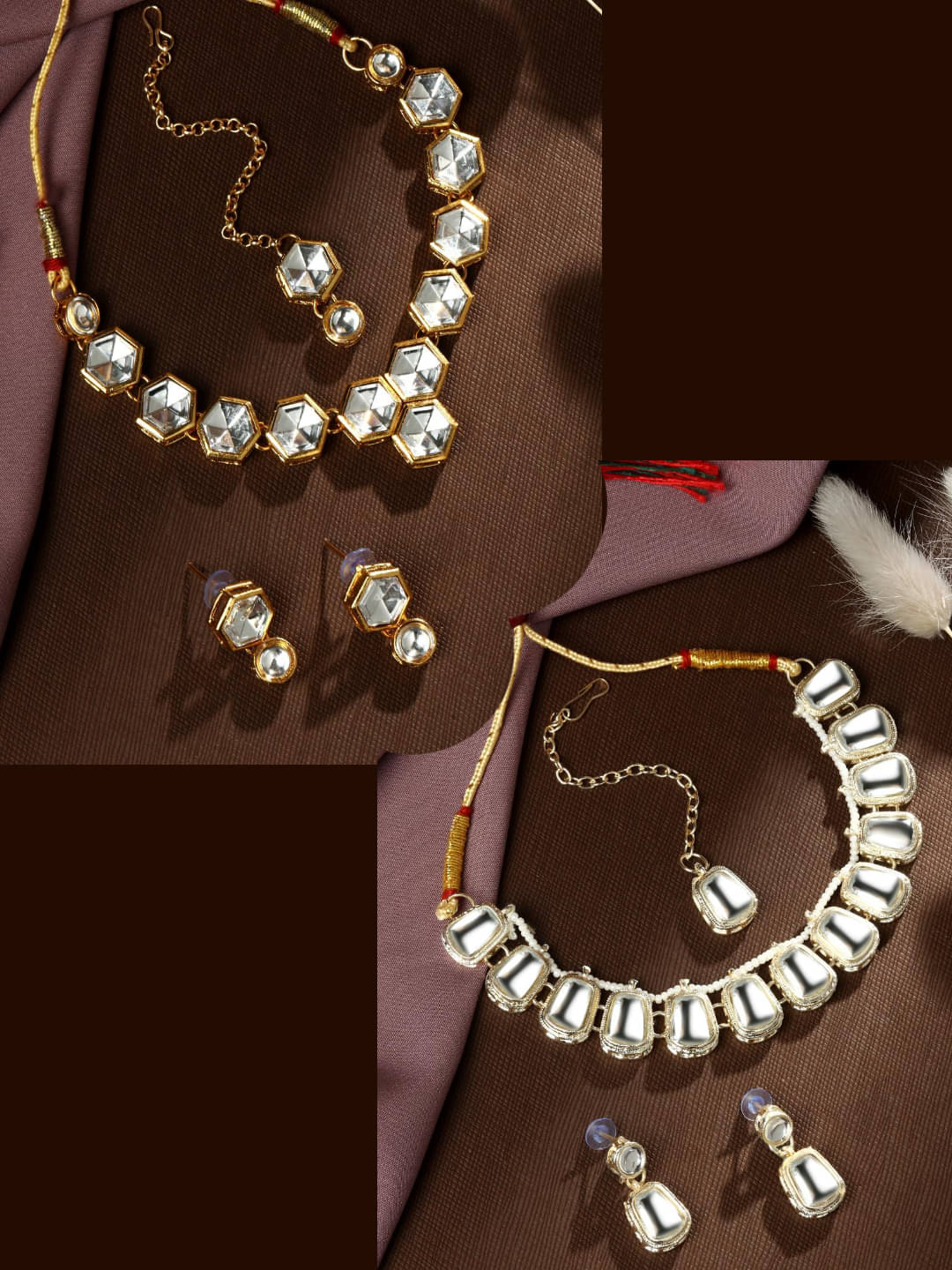     			Asmitta Jewellery Multi Color Alloy Necklace Set ( Pack of 2 )