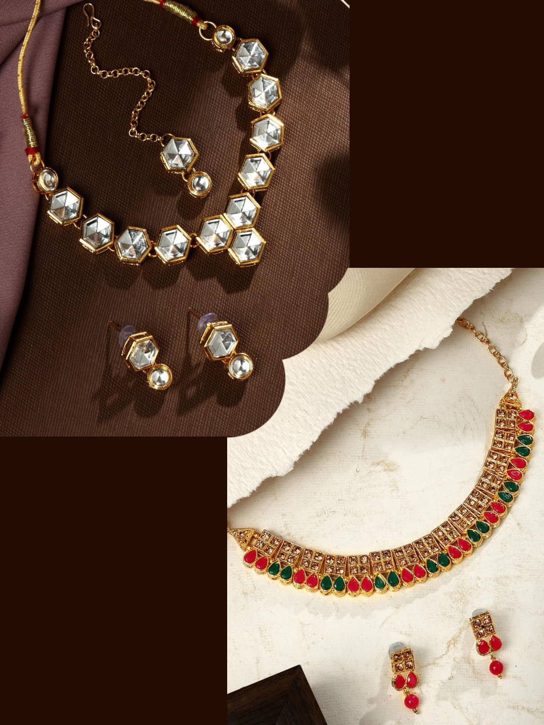Asmitta Jewellery Multi Color Alloy Necklace Set ( Pack of 2 ) Asmitta Jewellery Multi Color Alloy Necklace Set ( Pack of 2 )