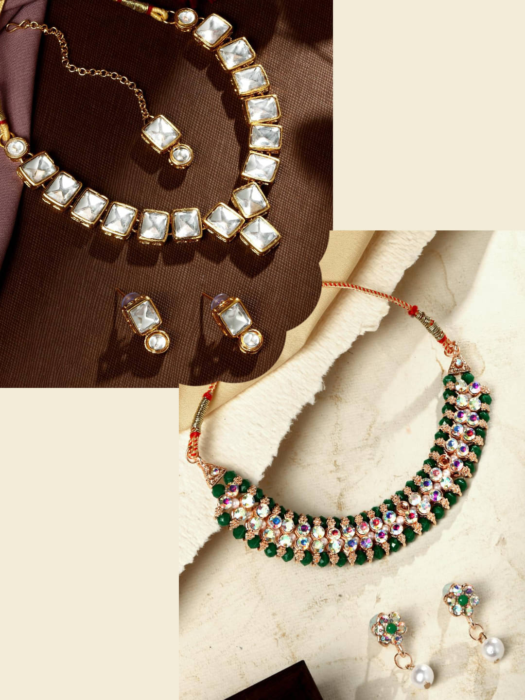 Asmitta Jewellery Multi Color Alloy Necklace Set ( Pack of 2 ) Asmitta Jewellery Multi Color Alloy Necklace Set ( Pack of 2 )
