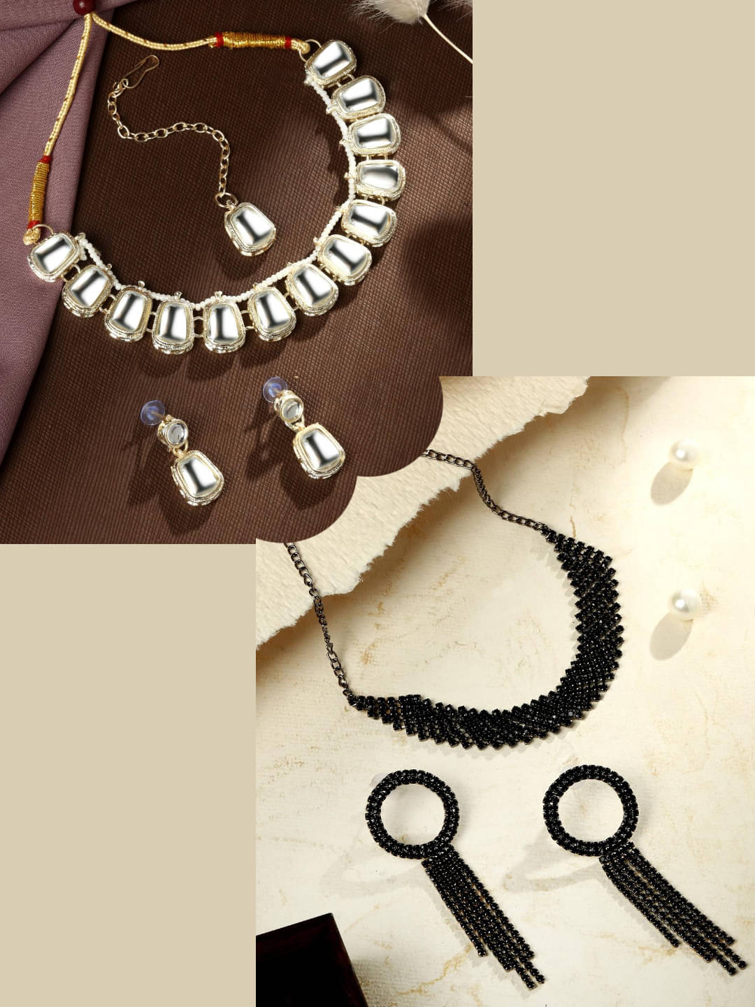    			Asmitta Jewellery Multi Color Alloy Necklace Set ( Pack of 2 )