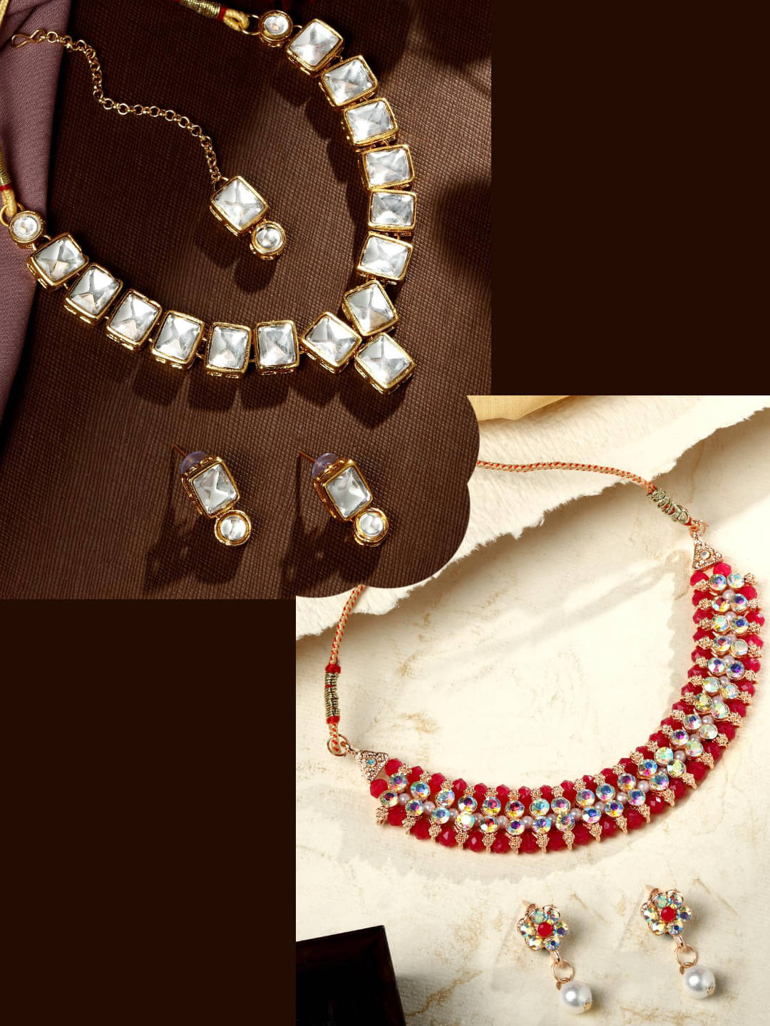     			Asmitta Jewellery Multi Color Alloy Necklace Set ( Pack of 2 )