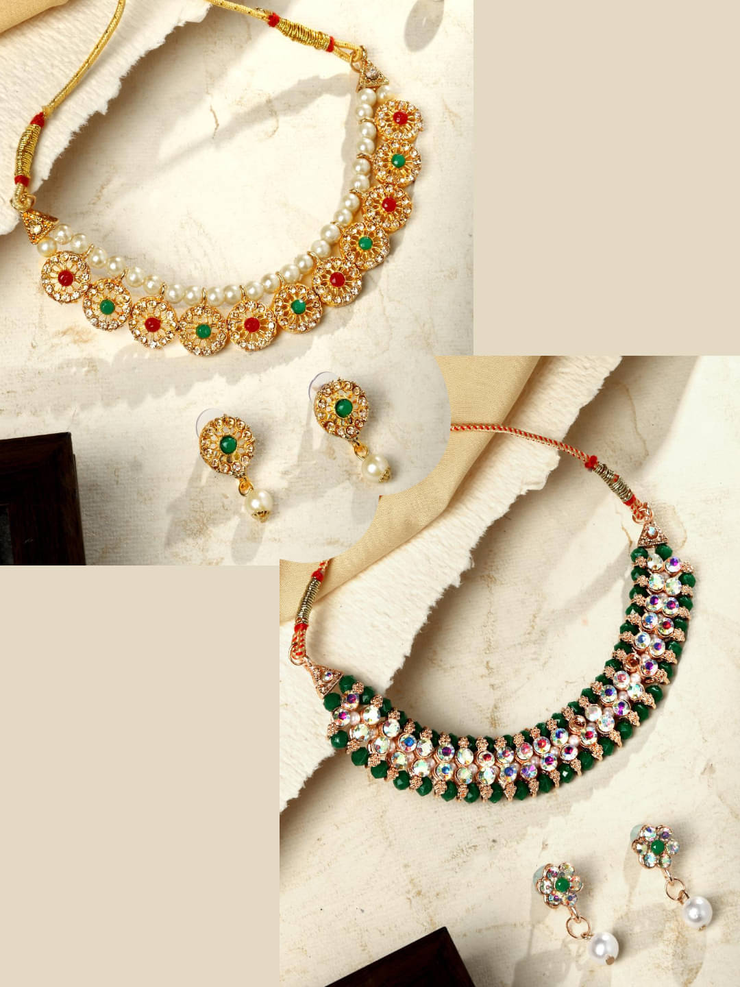 Asmitta Jewellery Multi Color Alloy Necklace Set ( Pack of 2 ) Asmitta Jewellery Multi Color Alloy Necklace Set ( Pack of 2 )
