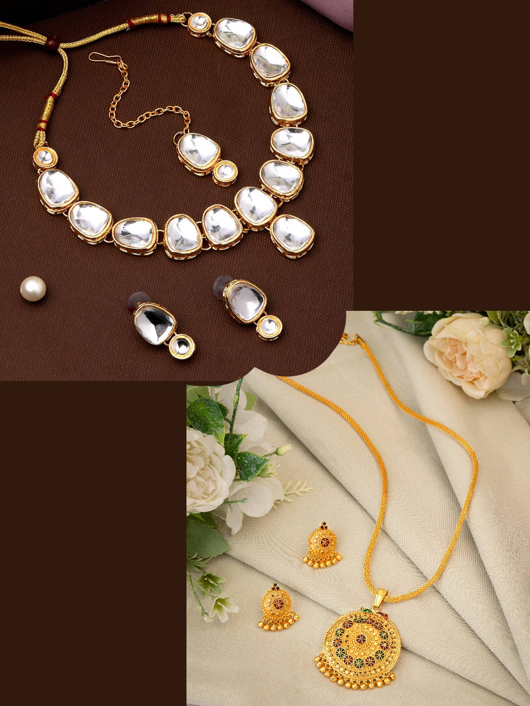     			Asmitta Jewellery Multi Color Alloy Necklace Set ( Pack of 2 )
