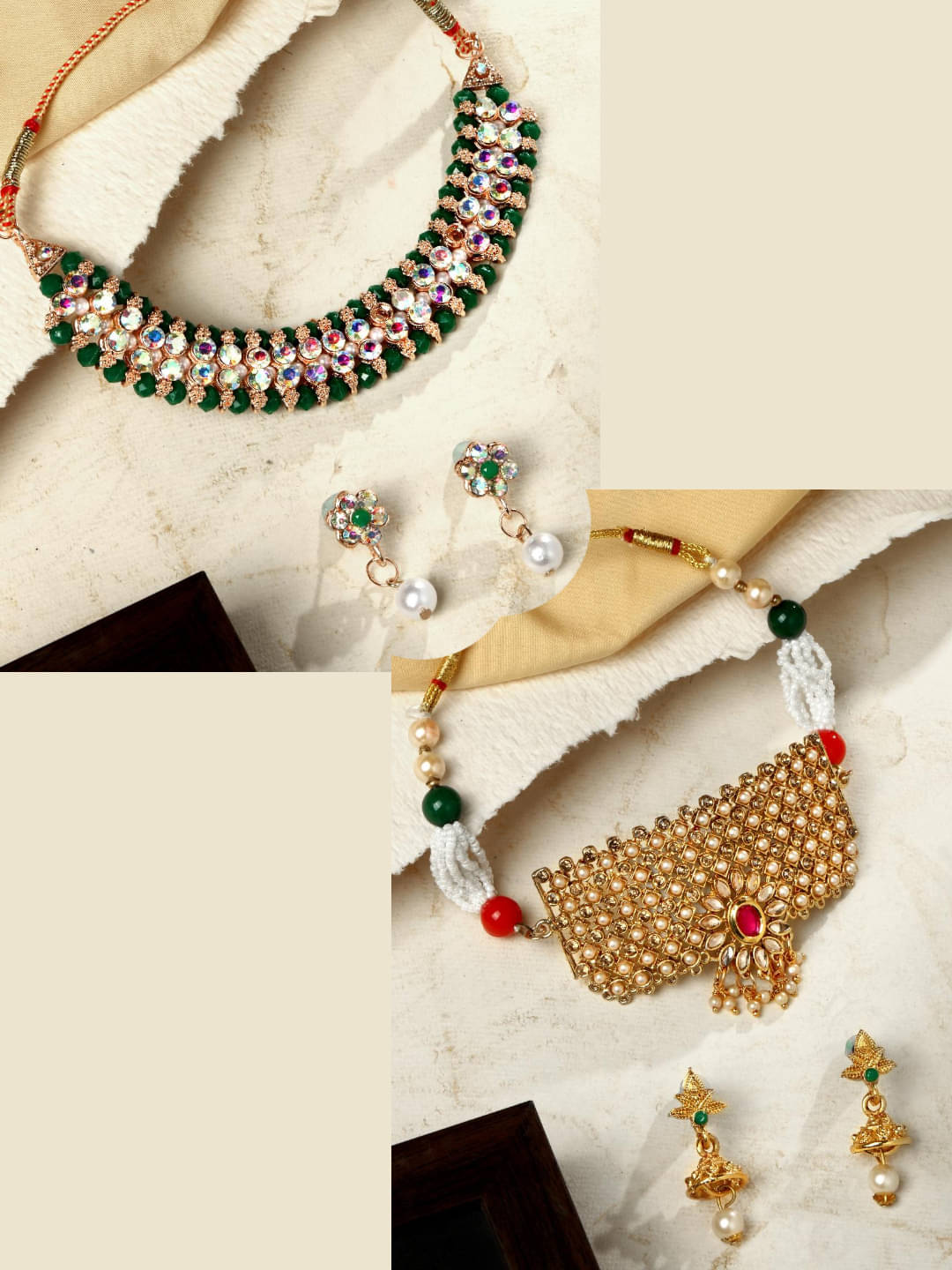 Asmitta Jewellery Multi Color Alloy Necklace Set ( Pack of 2 ) Asmitta Jewellery Multi Color Alloy Necklace Set ( Pack of 2 )